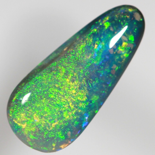 SOLID BLACK OPAL Emerald green fire, bright and always showing colour